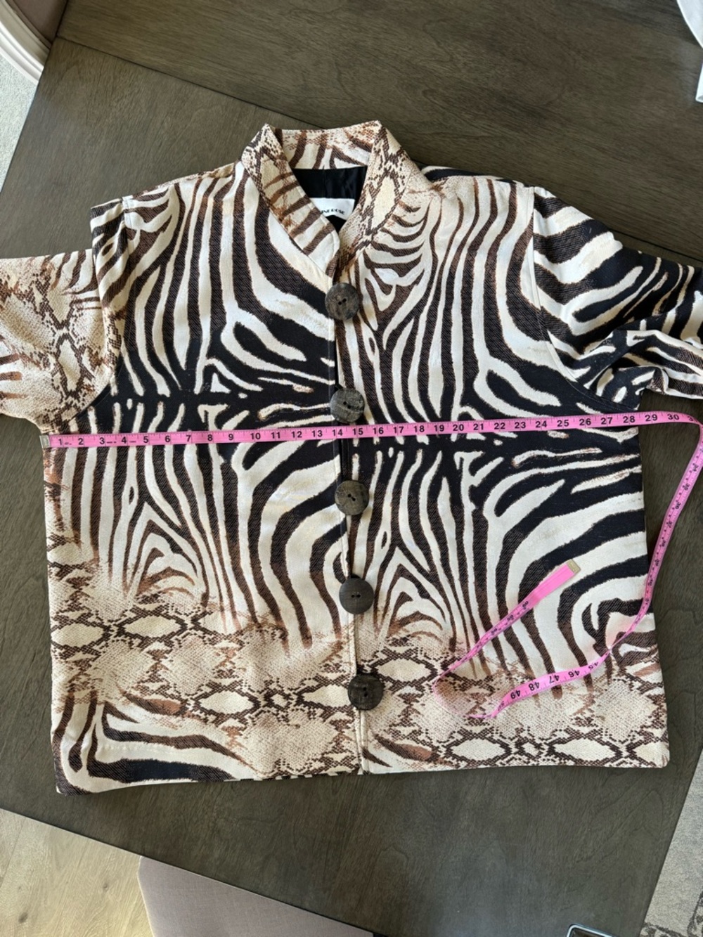 Caroline Rose Jacket Zebra Snake Animal Print No Size Tag Measures as 3X - Picture 14 of 16